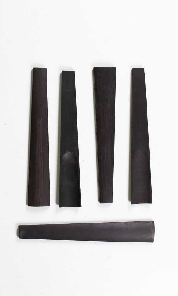Five violin fingerboards