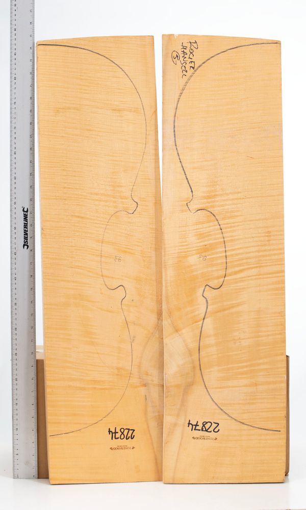 A two-piece maple cello back