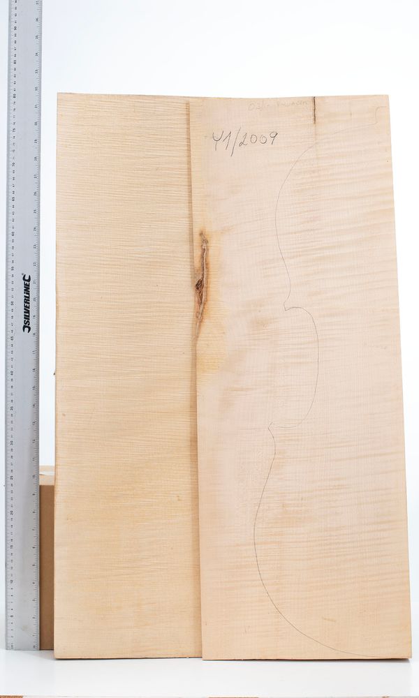 A two-piece maple cello back