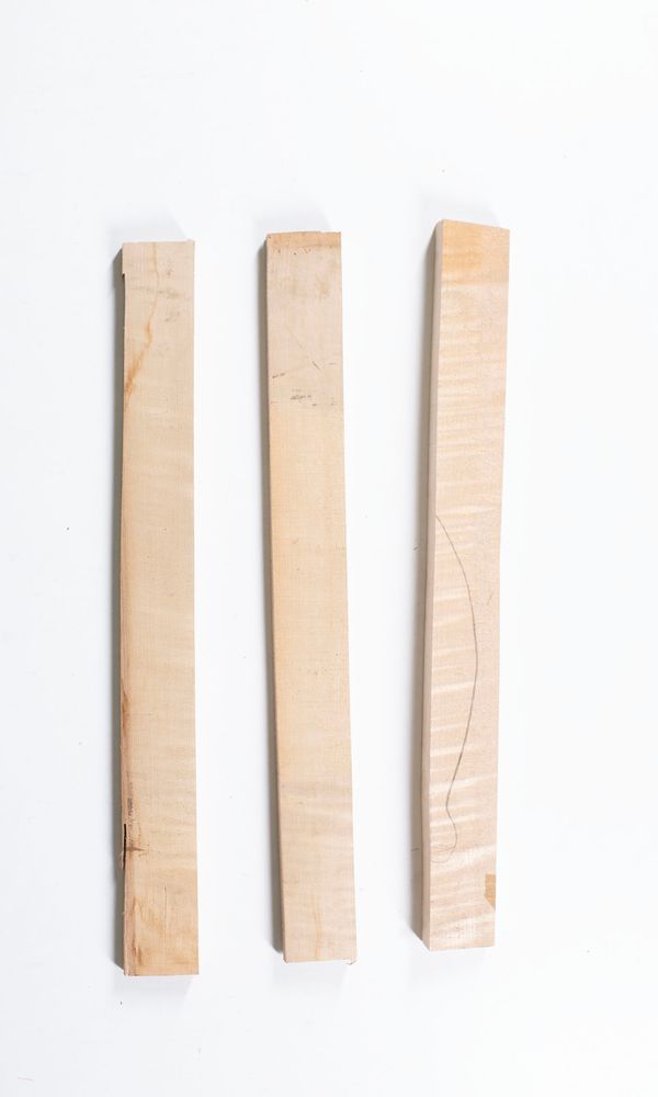 Six violin bass bar blanks