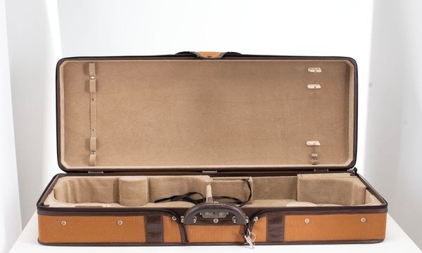 A double violin case, unbranded