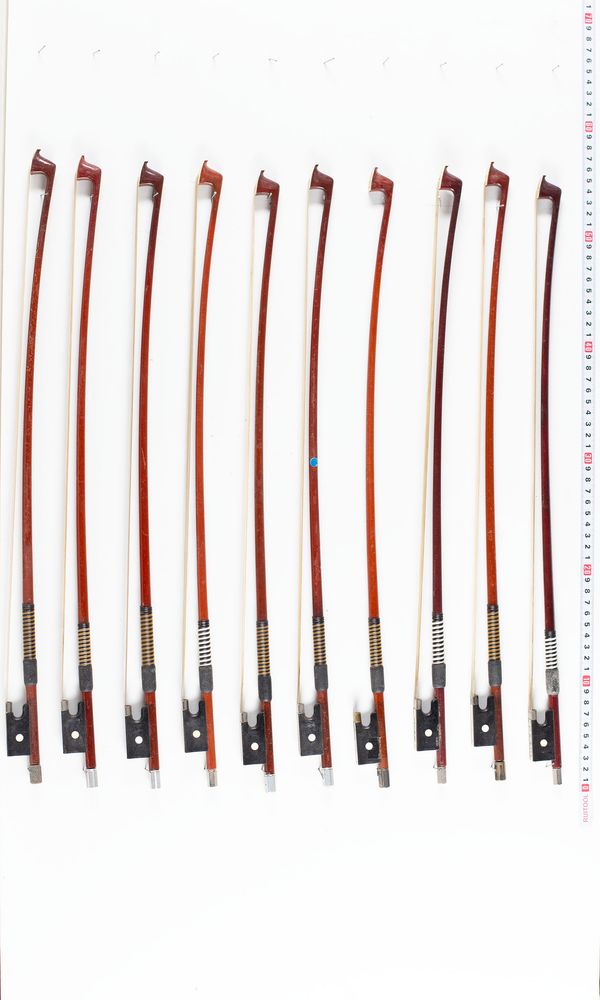 A bundle of fourteen bows, varying sizes