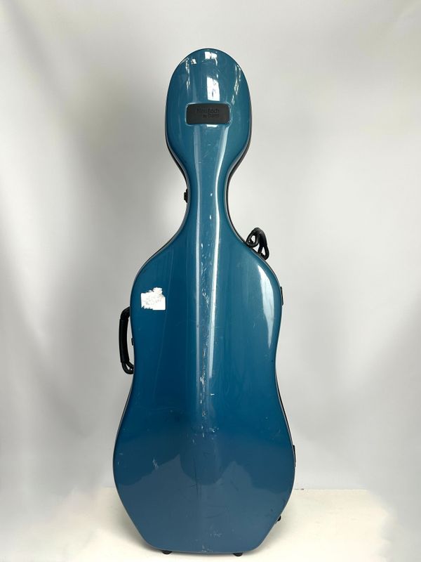 A cello case, branded Newtech by BAM