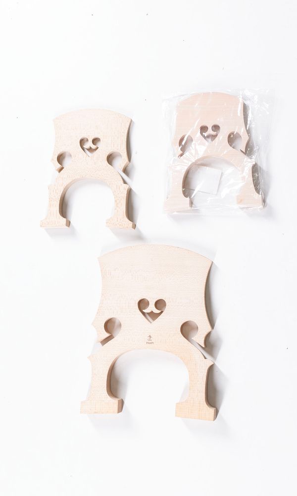 Three double bass bridges