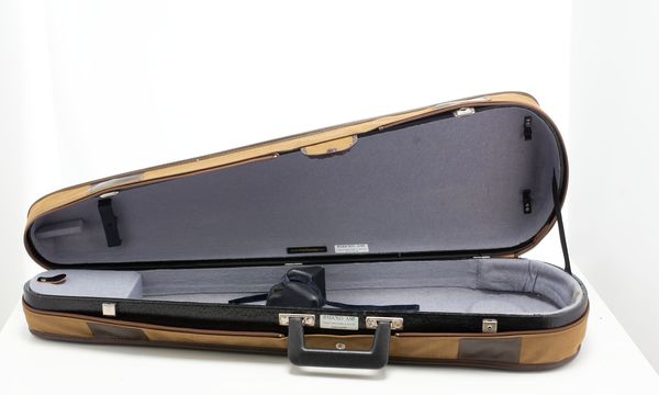 A violin case, branded Gewa Varianta