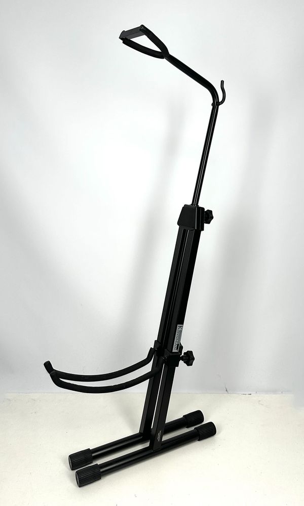 A cello stand, branded Kinsman