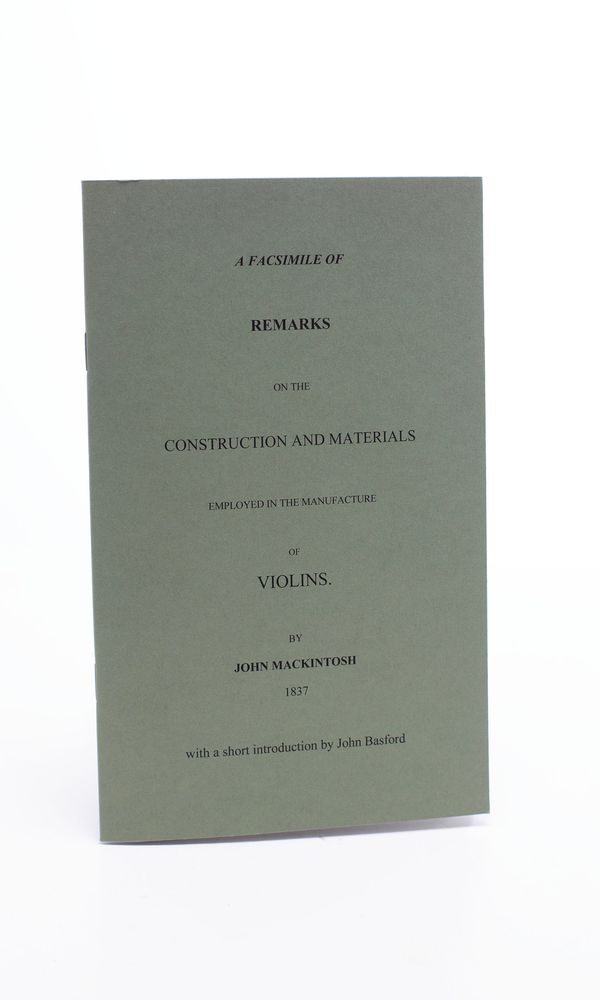 Construction and Materials Employed in the Manufacture of Violins