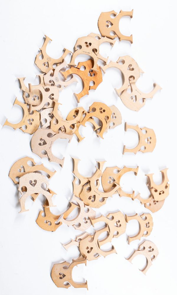 A bundle of cello bridges