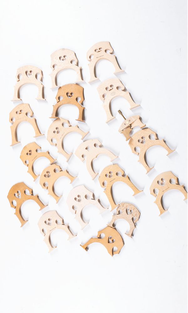 A bundle of cello bridges