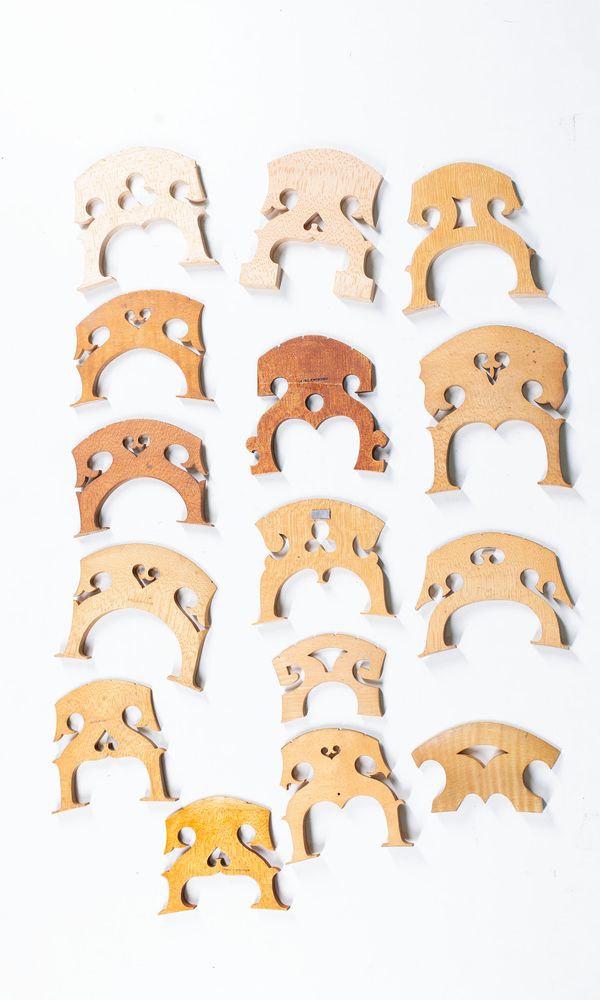 A bundle of cello bridges