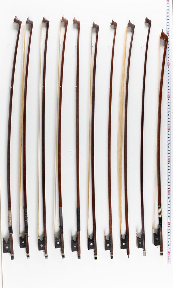 A bundle of eleven bows, varying sizes