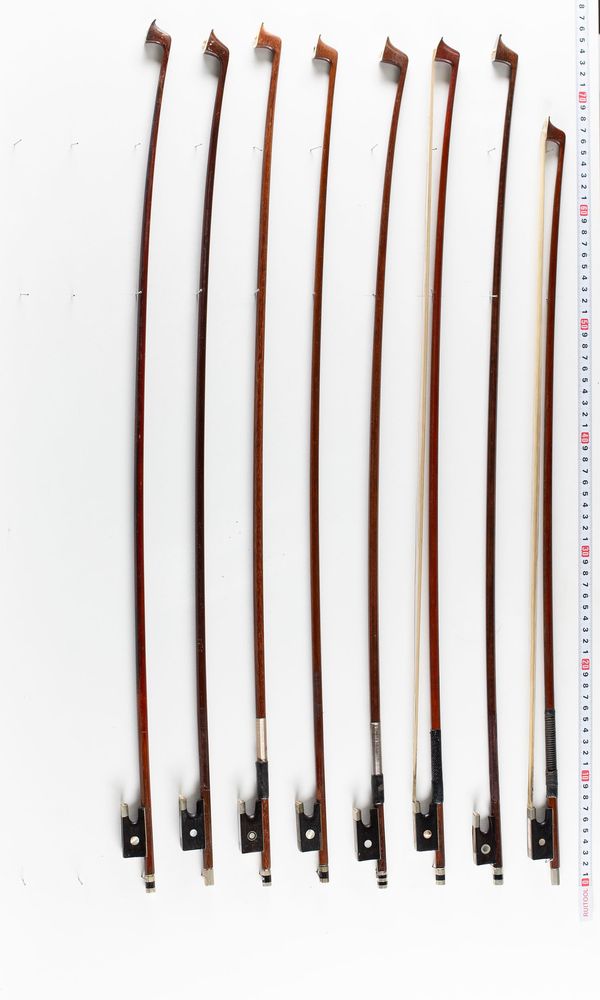 A bundle of eight bows, varying sizes