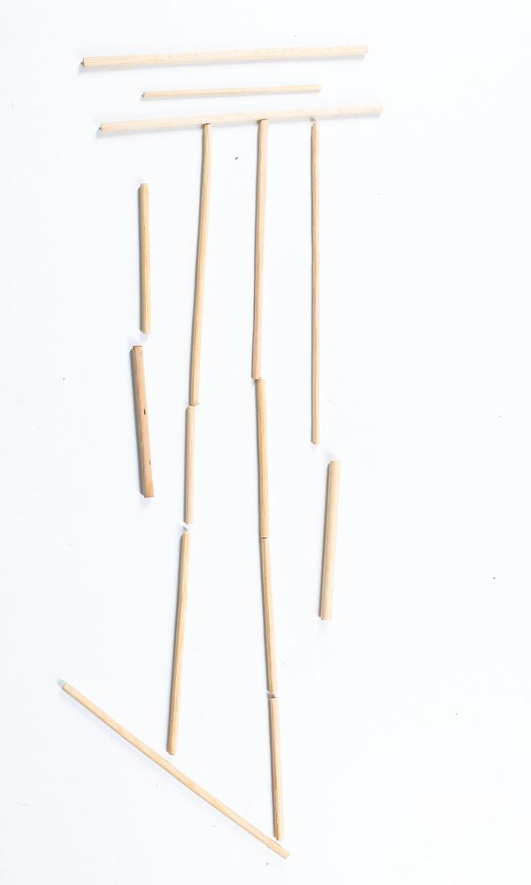 Violin soundpost dowels, varying lengths