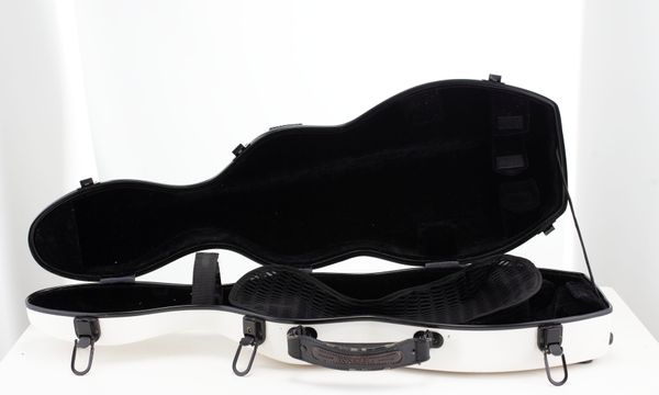 A violin case, branded Tonareli