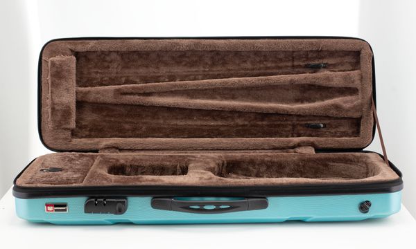 A violin case, branded Crossrock