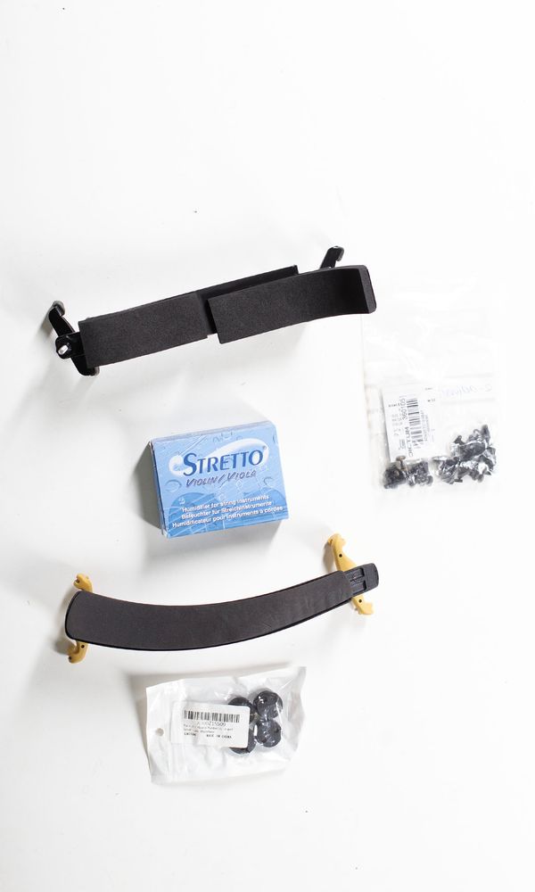 A bundle of violin/viola accessories