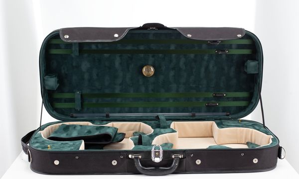 A double violin case, unbranded