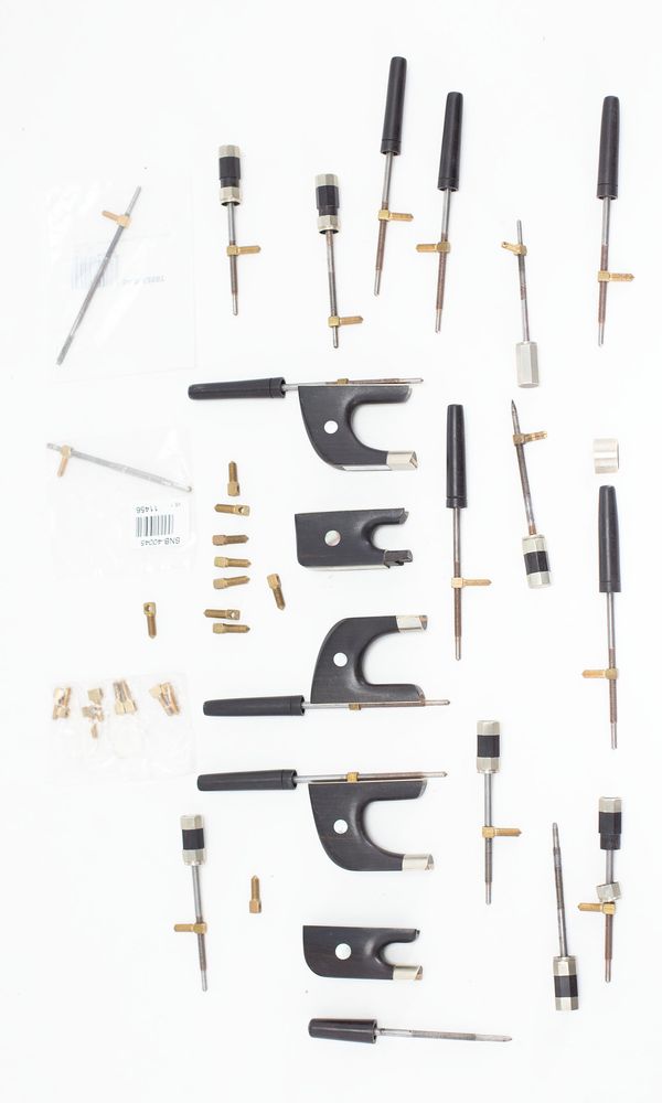 A bundle of Hidersine bass bow fittings