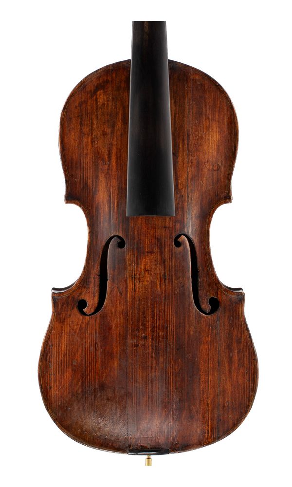 A bundle of four violins, varying sizes