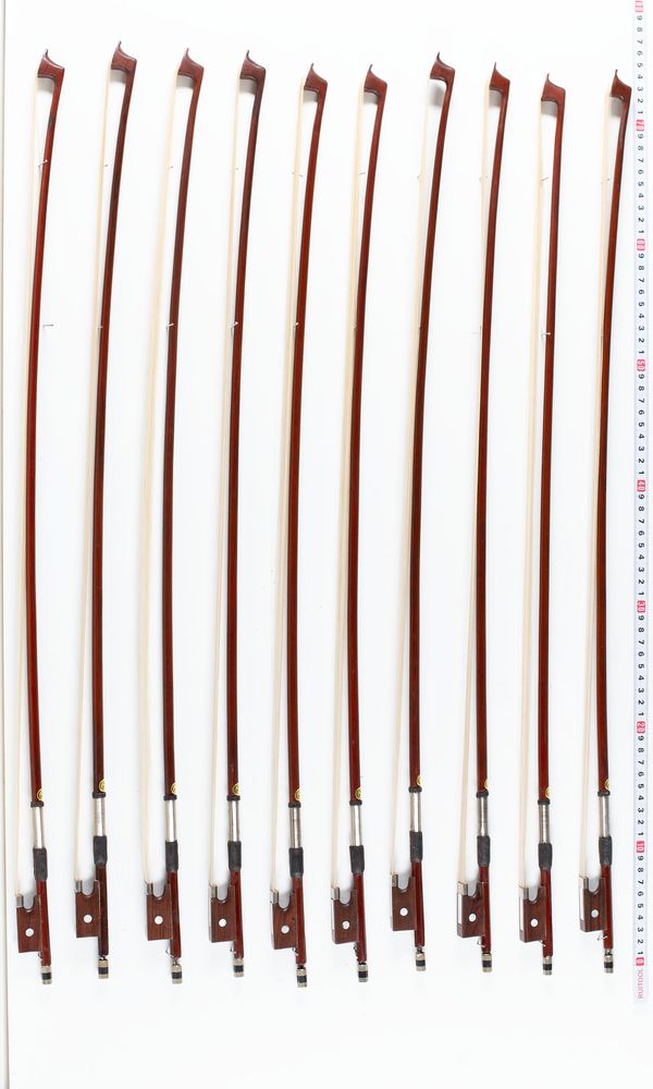A bundle of ten violin bows