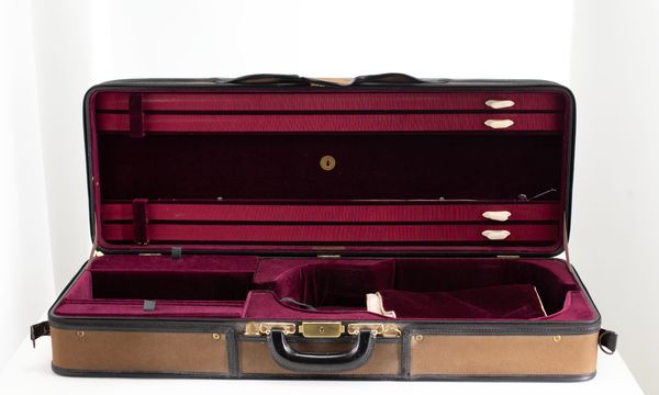 A viola case, branded M. A. Gordge