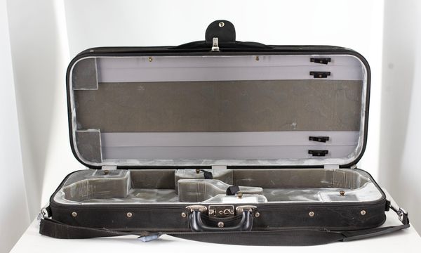 A double violin case, unbranded