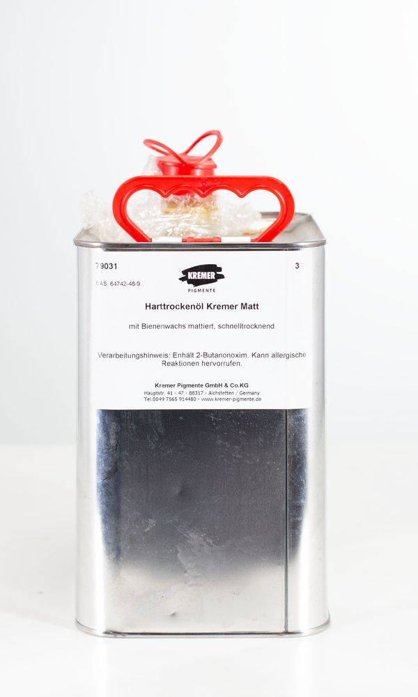 A tin of Kremer drying oil