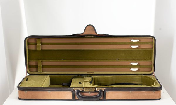 A violin case, branded Gordge