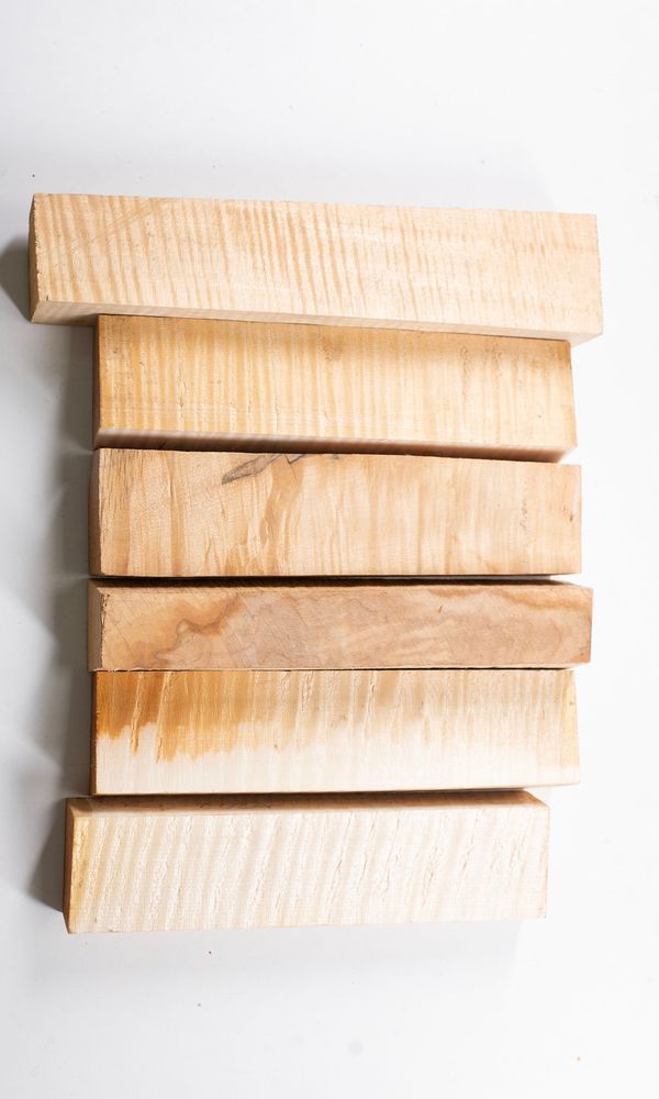 Ten maple neck/scroll blanks