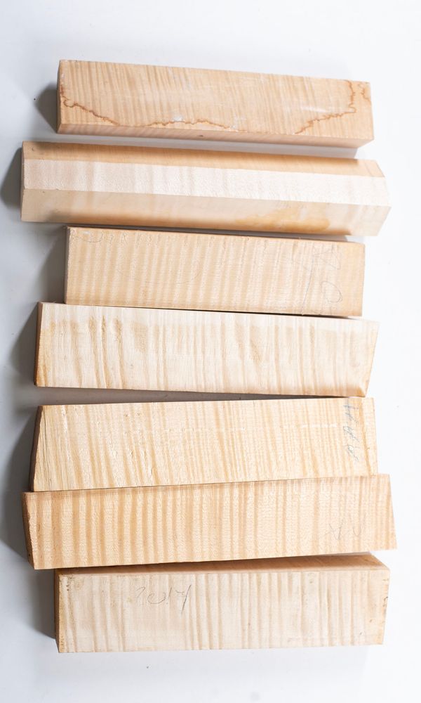 Ten maple neck/scroll blanks