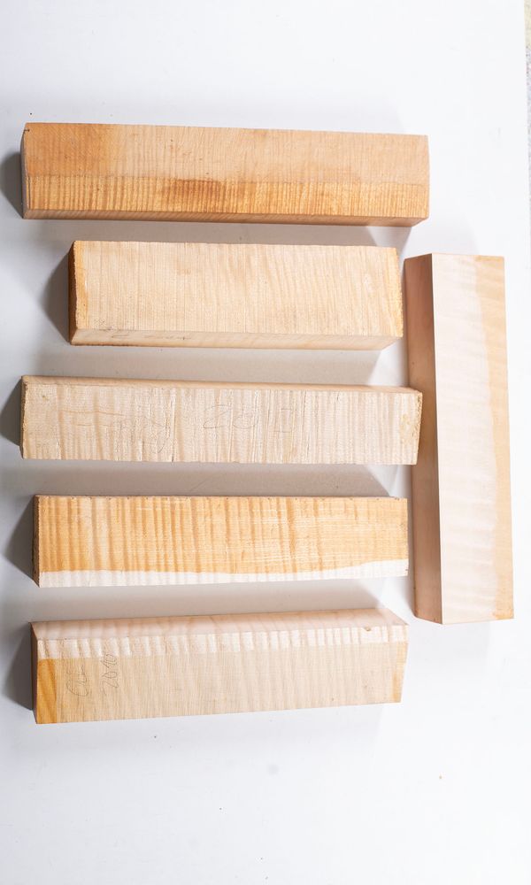 Ten maple neck/scroll blanks