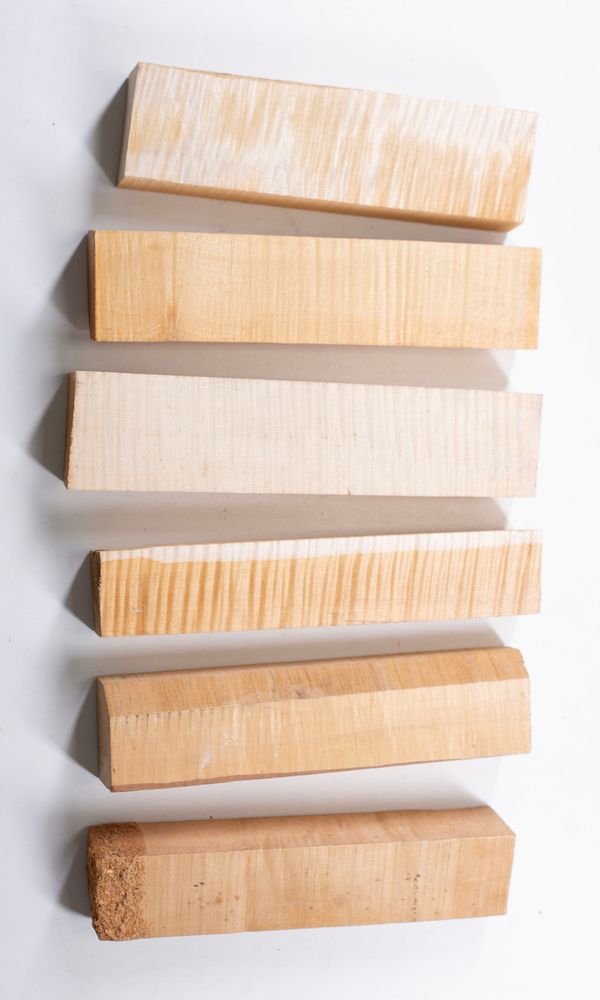 Ten maple neck/scroll blanks