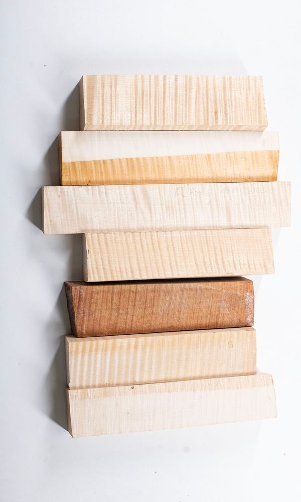 Ten maple neck/scroll blanks