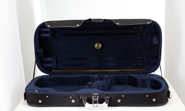 A double violin case, unbranded