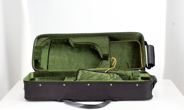 A double violin case, unbranded
