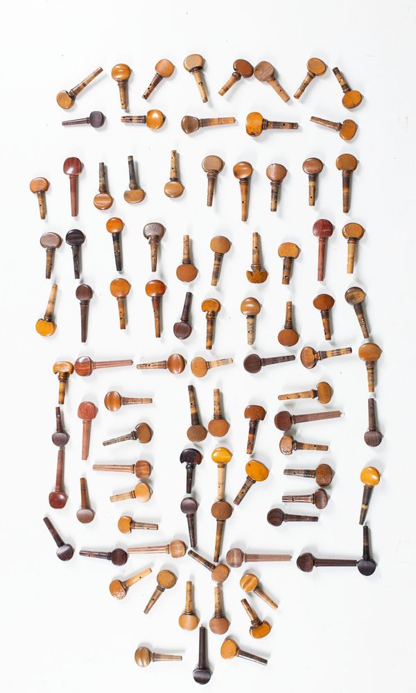 A bundle of one-hundred violin pegs, varying sizes