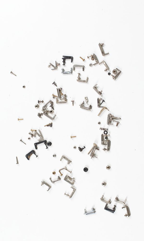 A bundle of fine tuner parts, varying sizes