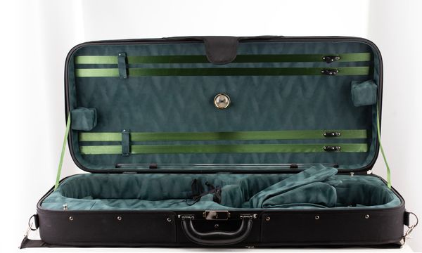 A violin and viola case, unbranded