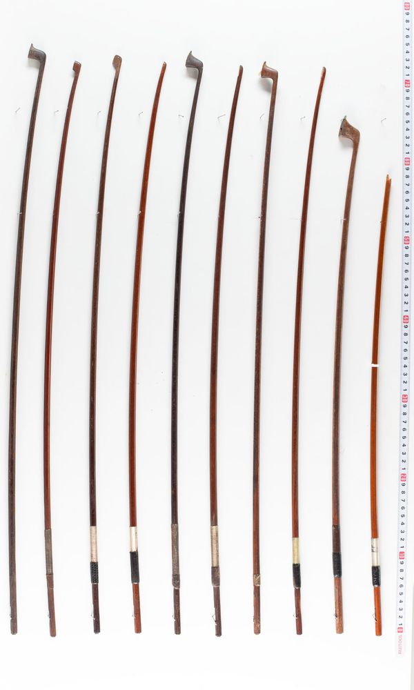 Twenty bow sticks, varying sizes