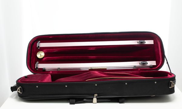 A violin case, branded Artonus