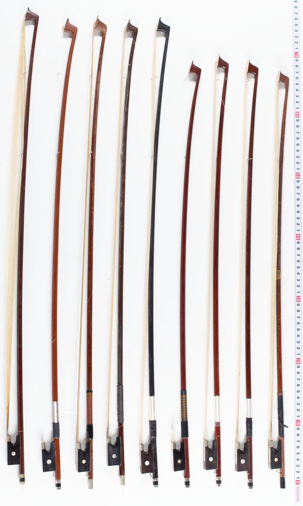 A bundle of nineteen bows, varying lengths and sizes
