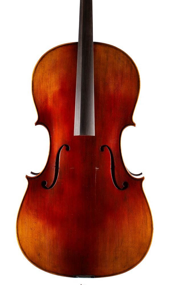 A cello, labelled illegibly