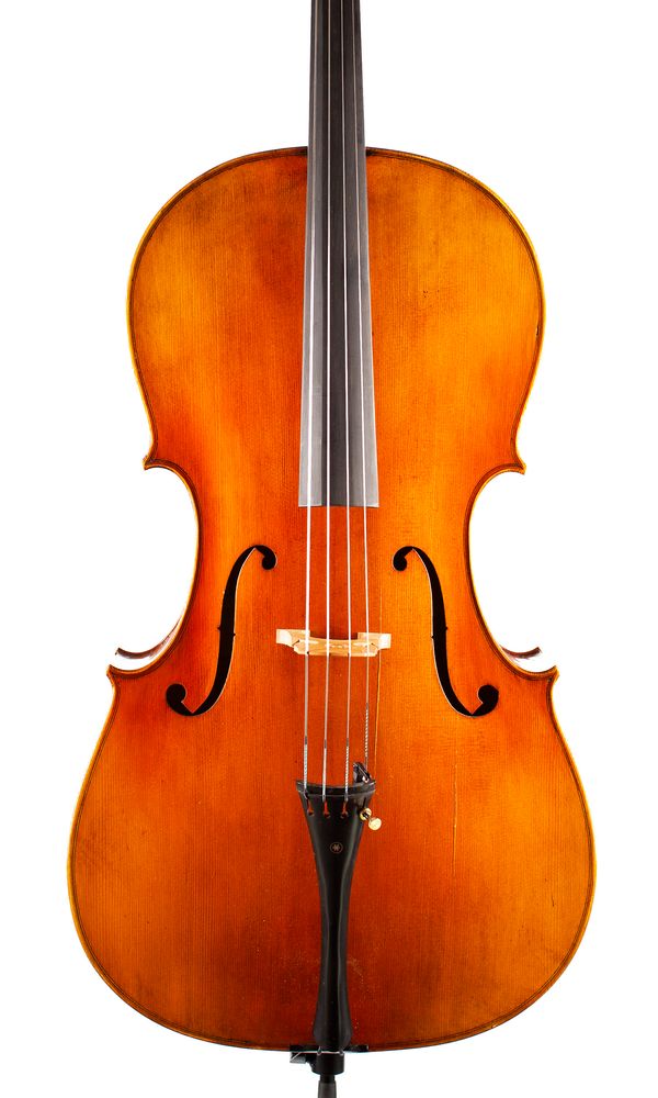 A cello, labelled illegibly