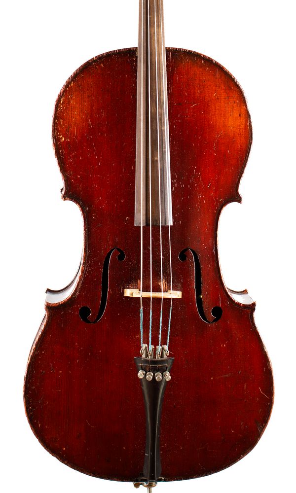 A half-sized cello, unlabelled