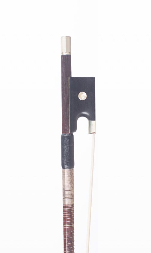 A nickel-mounted violin bow for Jean Sebastian Chateau Renauld, Germany