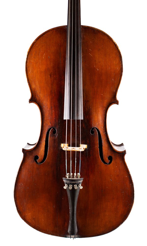 A cello, labelled Nebel & Bro
