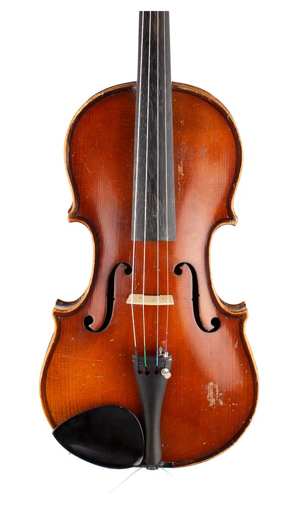 A three-quarter size violin, unlabelled