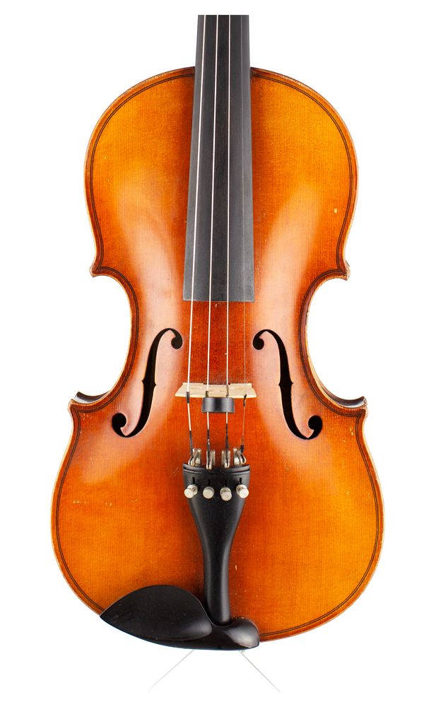 A violin, labelled Nach Amati