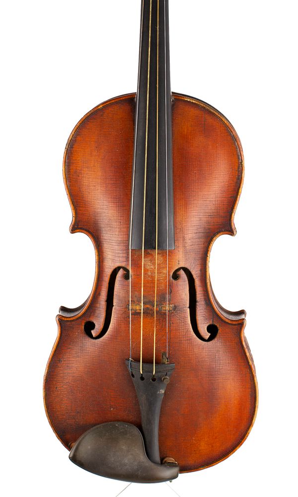 A violin, labelled Charles L. Tweedale