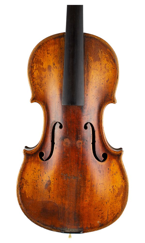 A violin, labelled Nicolaus Gagliano